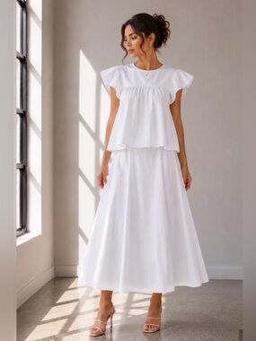 Soledad Coastal Breeze White Maxi Set by Mable NWT!